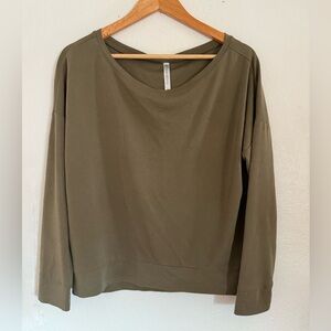 Fabletics Long Sleeve Olive Green Modal Blend Top | Women's Size Small